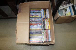 A box of DVDs