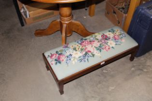 A wool work upholstered stool