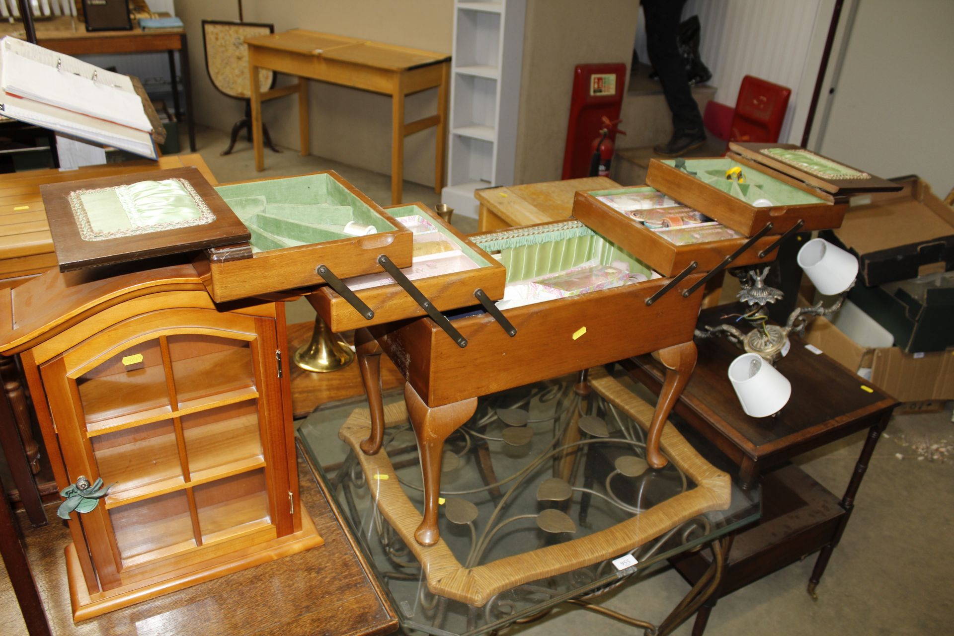 A cantilever sewing box and part contents - Image 2 of 2