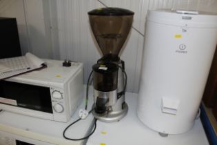 A commercial coffee grinder