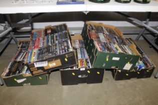 Five boxes of DVDs