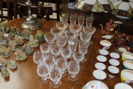 A quantity of cut glass drinking glasses