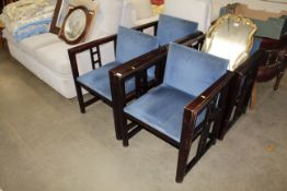 A set of four Art Deco style armchairs