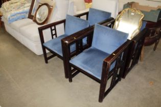 A set of four Art Deco style armchairs