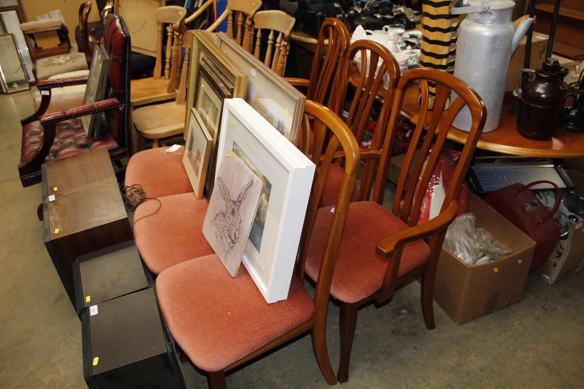 A G-plan style extending dining table and set of six chairs to include two carvers and four - Image 2 of 2