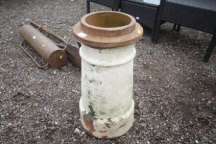 A painted terracotta chimney pot measuring approx.