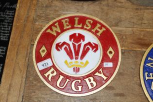 A reproduction Welsh Rugby sign (196)