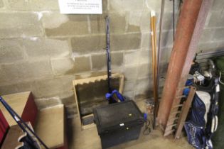 A fishing tackle box and a Fladen three piece beac