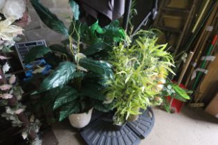 A quantity of various artificial plants/shrubs