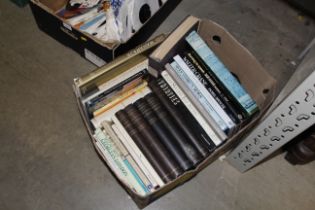 A box of various books