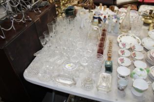 A collection of table glassware