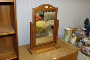 A pine dressing table mirror