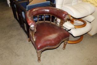 A late Victorian style tub chair