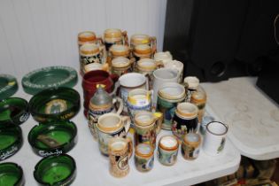 A collection of tankards and beer steins