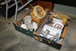 Two boxes of sundry kitchenalia, kitchen utensils