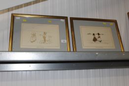 Two gilt framed cartoons; 'Ireland, an Eviction' a