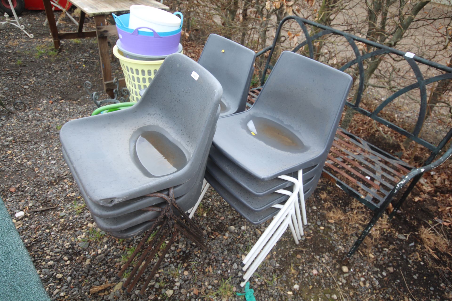 A quantity of plastic stacking chairs - Image 2 of 2