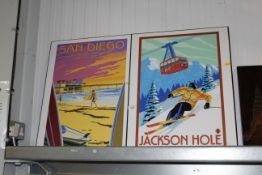 Two advertising posters for 'Jacksons Hole' and 'S