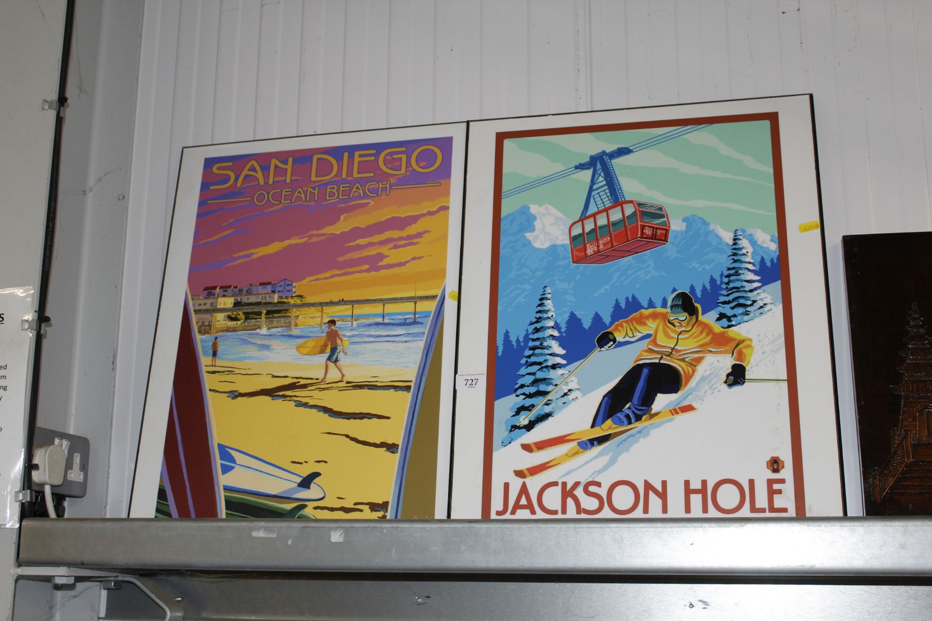 Two advertising posters for 'Jacksons Hole' and 'S