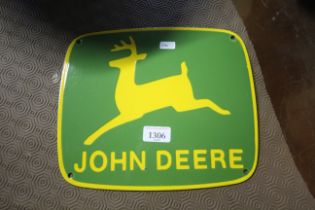 An enamelled sign for John Deere measuring approx.