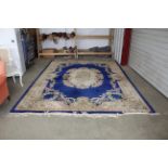 An approx. 12'11" x 9' 1" Chinese style blue patte