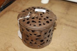 A small pierced iron box and cover (159)