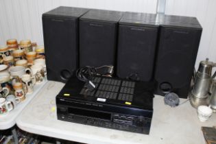 A Yamaha nature sound receiver and four Wharfedale speakers