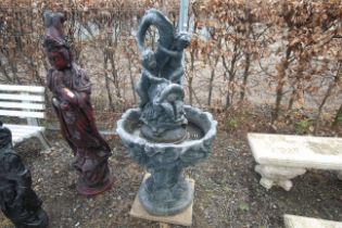 A large garden water feature in the form of two ch