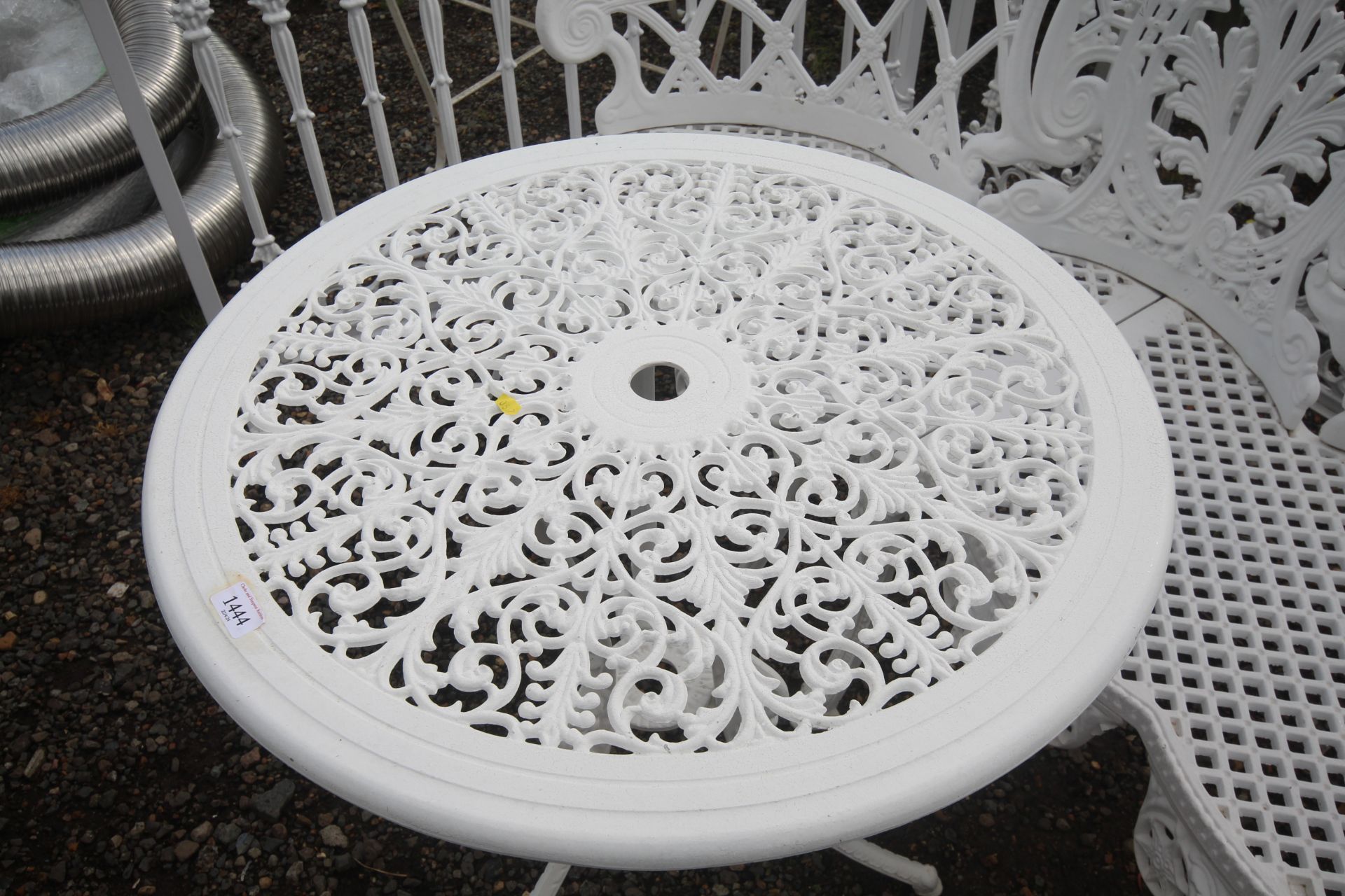 A painted aluminium circular table, a similar thr - Image 2 of 7