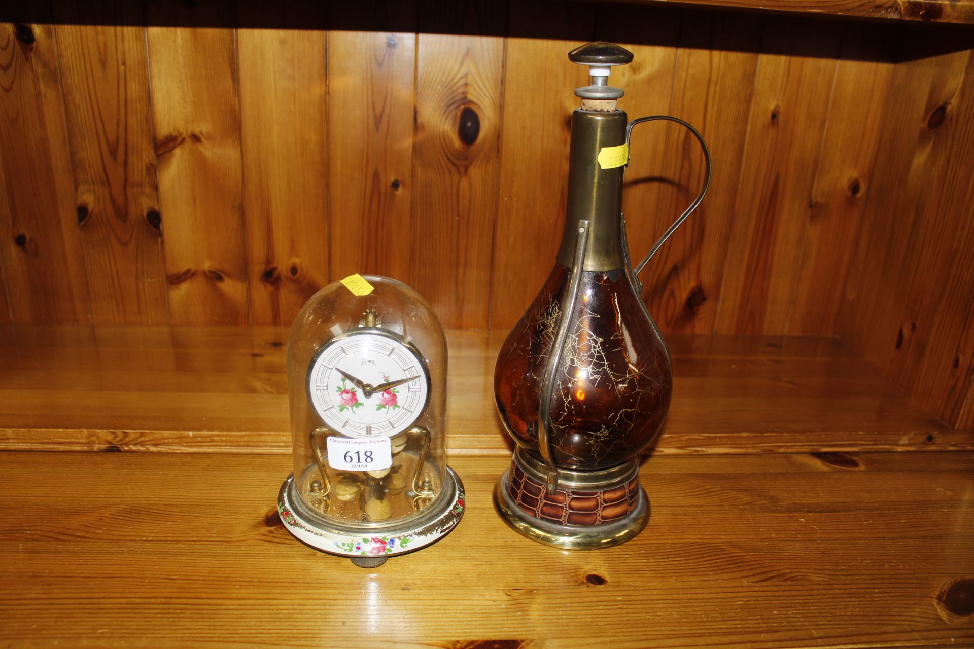 A musical decanter and an anniversary clock