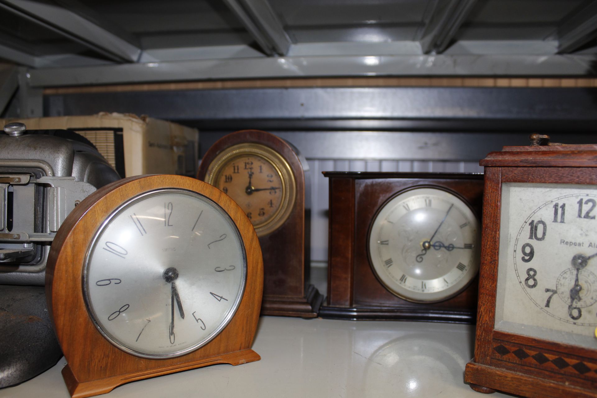 Four various mantel clocks; a Norris projector and - Image 2 of 2