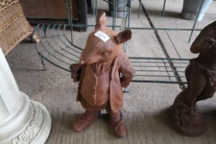 A cast iron statue of Mr Rat, approx. 16" high (13