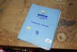An Austin A55 Cambridge Mk II workshop manual