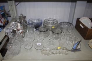 A collection of table glassware to include decante