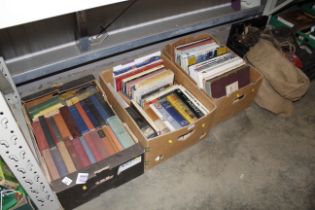 Three boxes of various books