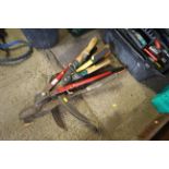 A quantity of shears, loppers etc.