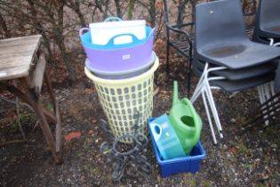 A quantity of plastic ware to include watering can