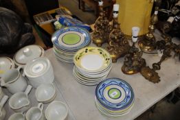 A collection of Italian and other dinnerware