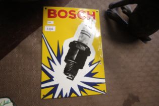 An enamelled sign for Bosch Spark Plugs measuring approx. 13.5" x 9" (238)