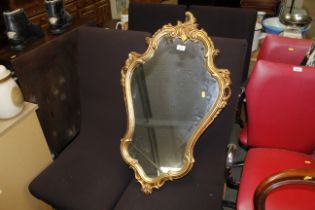 An ornate gilt framed wall mirror