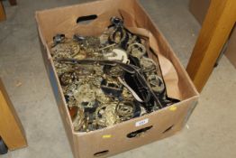 A box of horse brasses