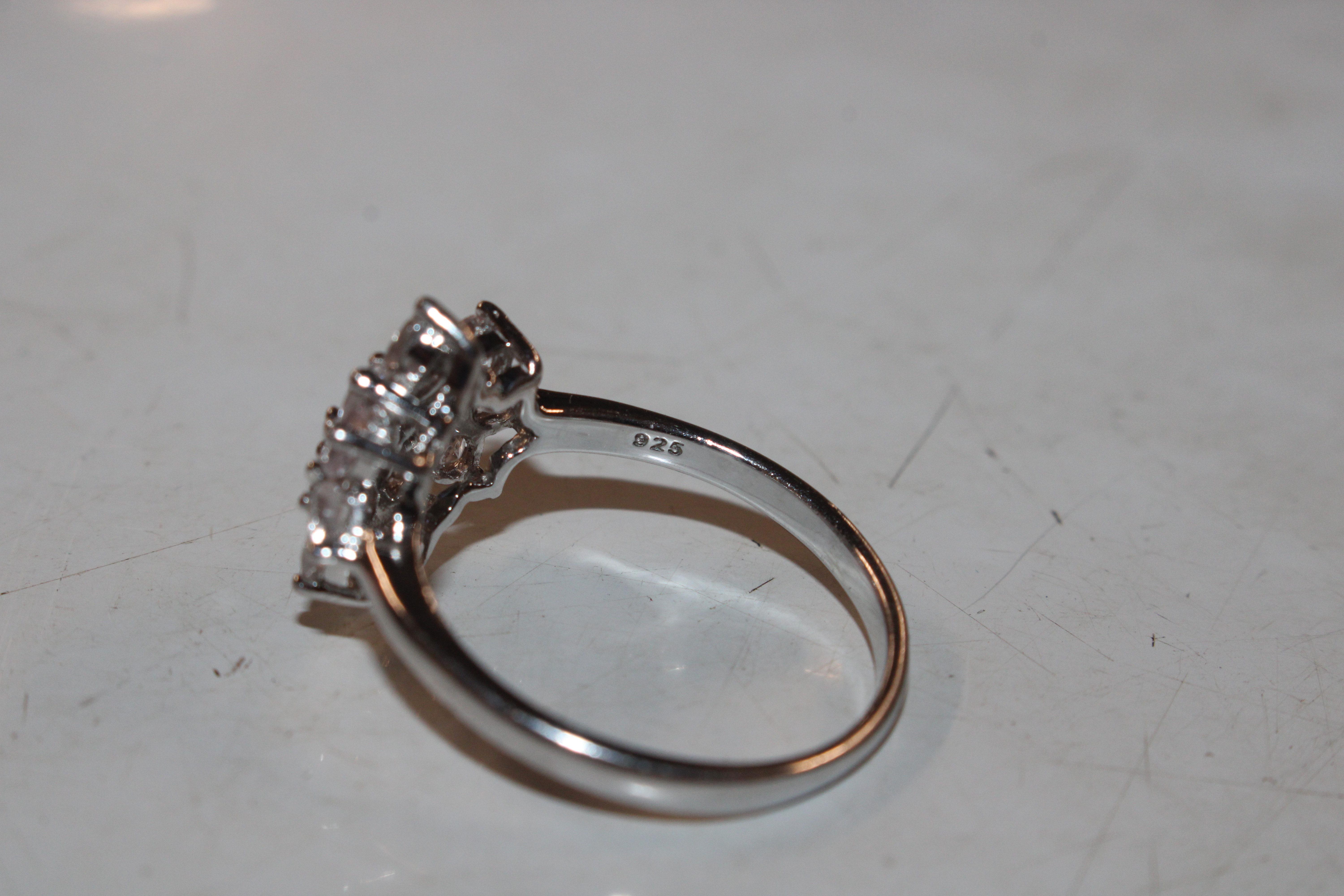 A Sterling silver and cubic zirconia cluster ring, - Image 4 of 5