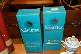 Two bottles of The Singleton single malt Scotch wh