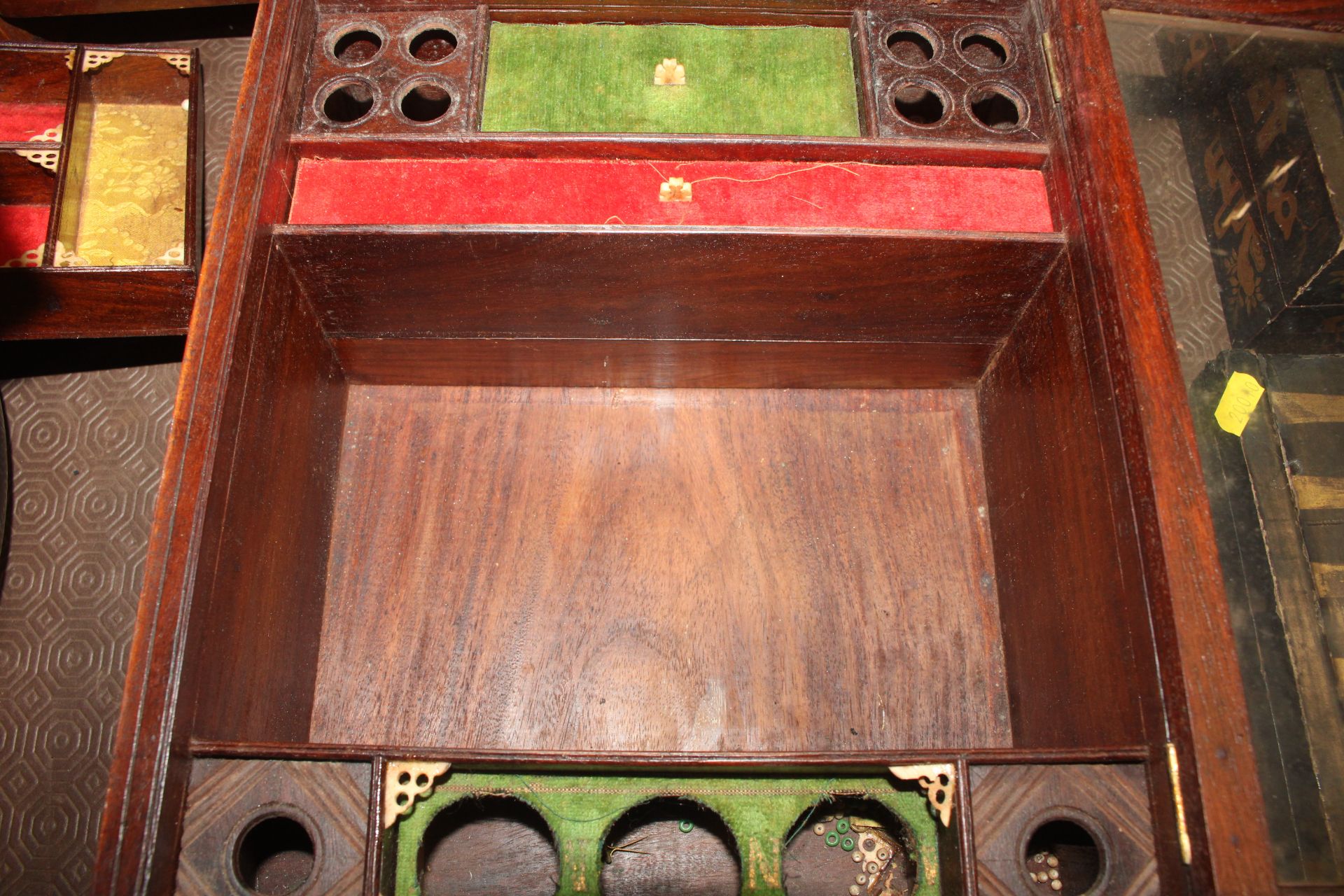 A rosewood and brass mounted travelling toilet box - Image 16 of 16