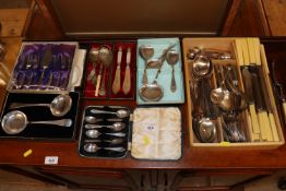 A quantity of various plated and other cutlery and