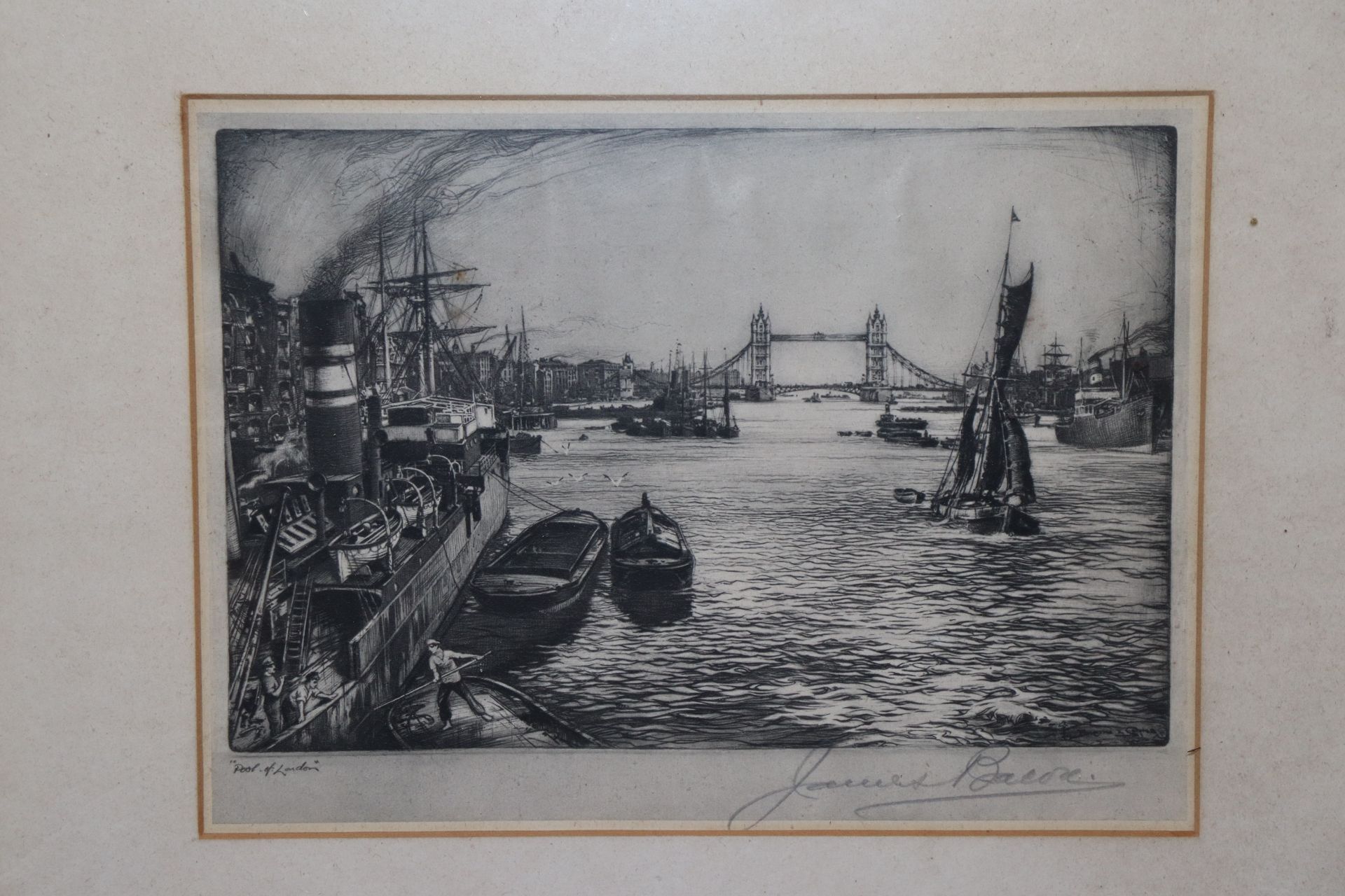 James Baker, pencil signed Pool of London print - Image 2 of 4