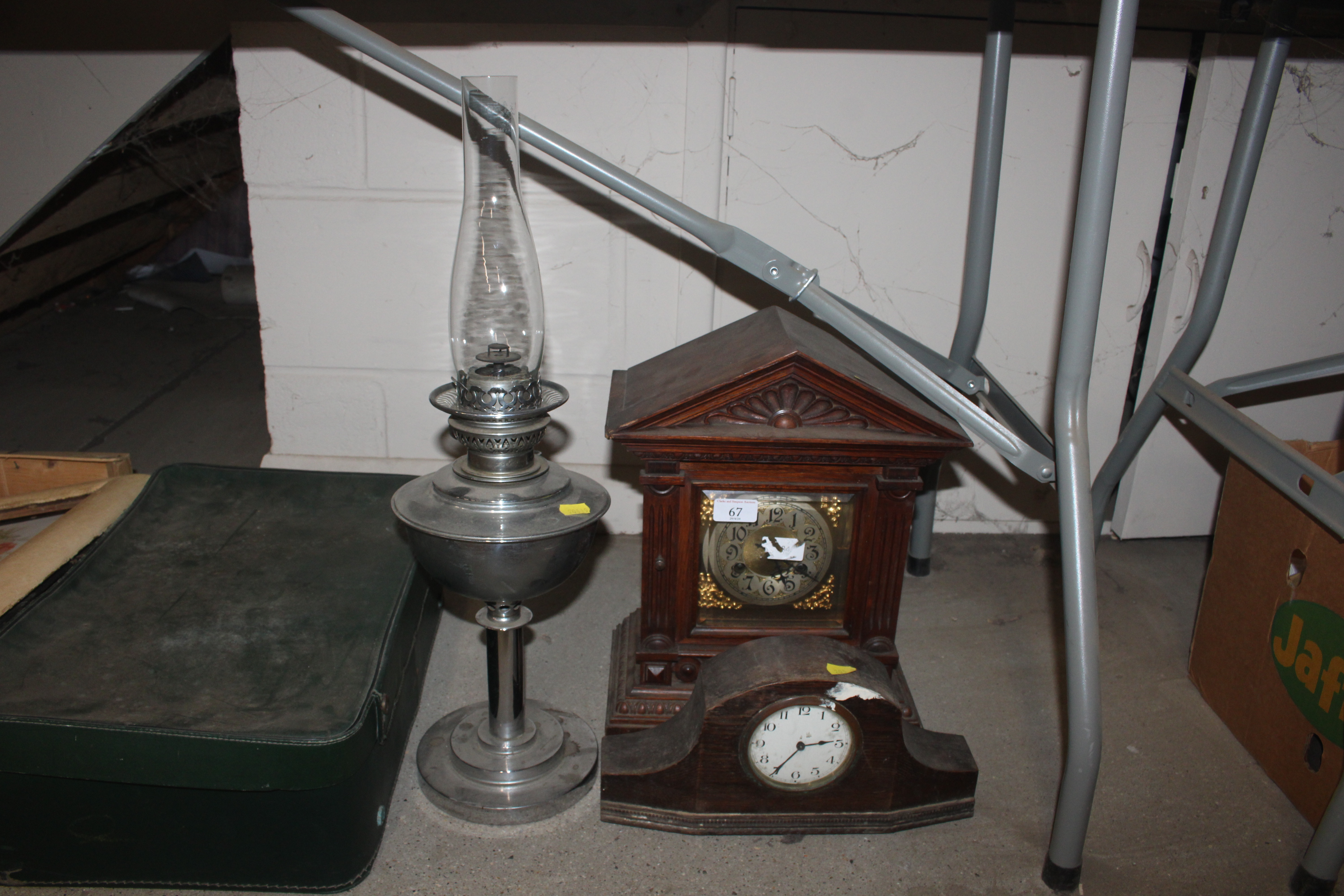 An Edwardian mantel clock; a small 1920's timepiec