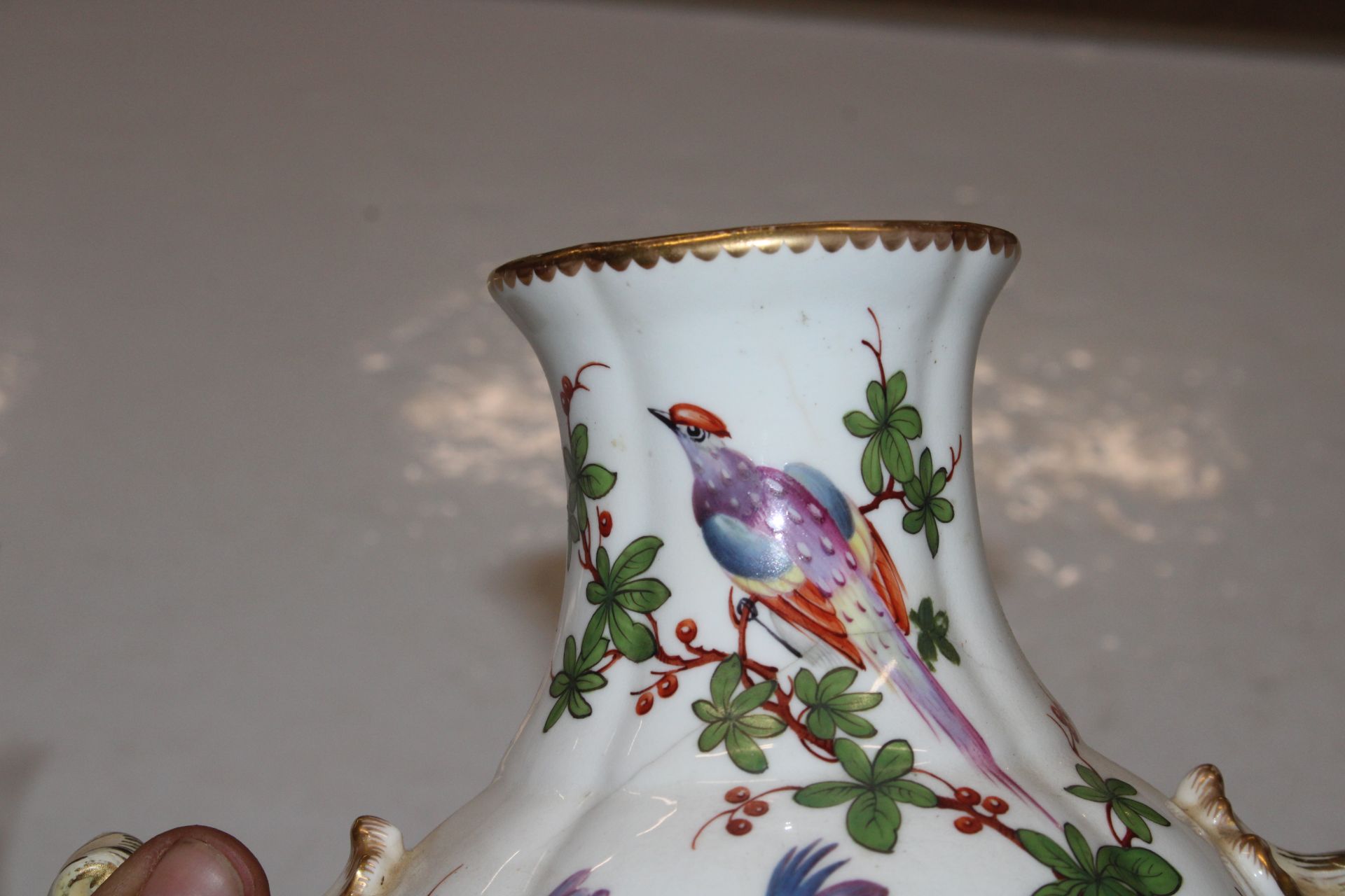 A Chelsea porcelain baluster vase decorated with b - Image 3 of 15