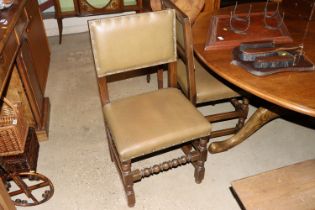 A set of eight good quality oak dining chairs with