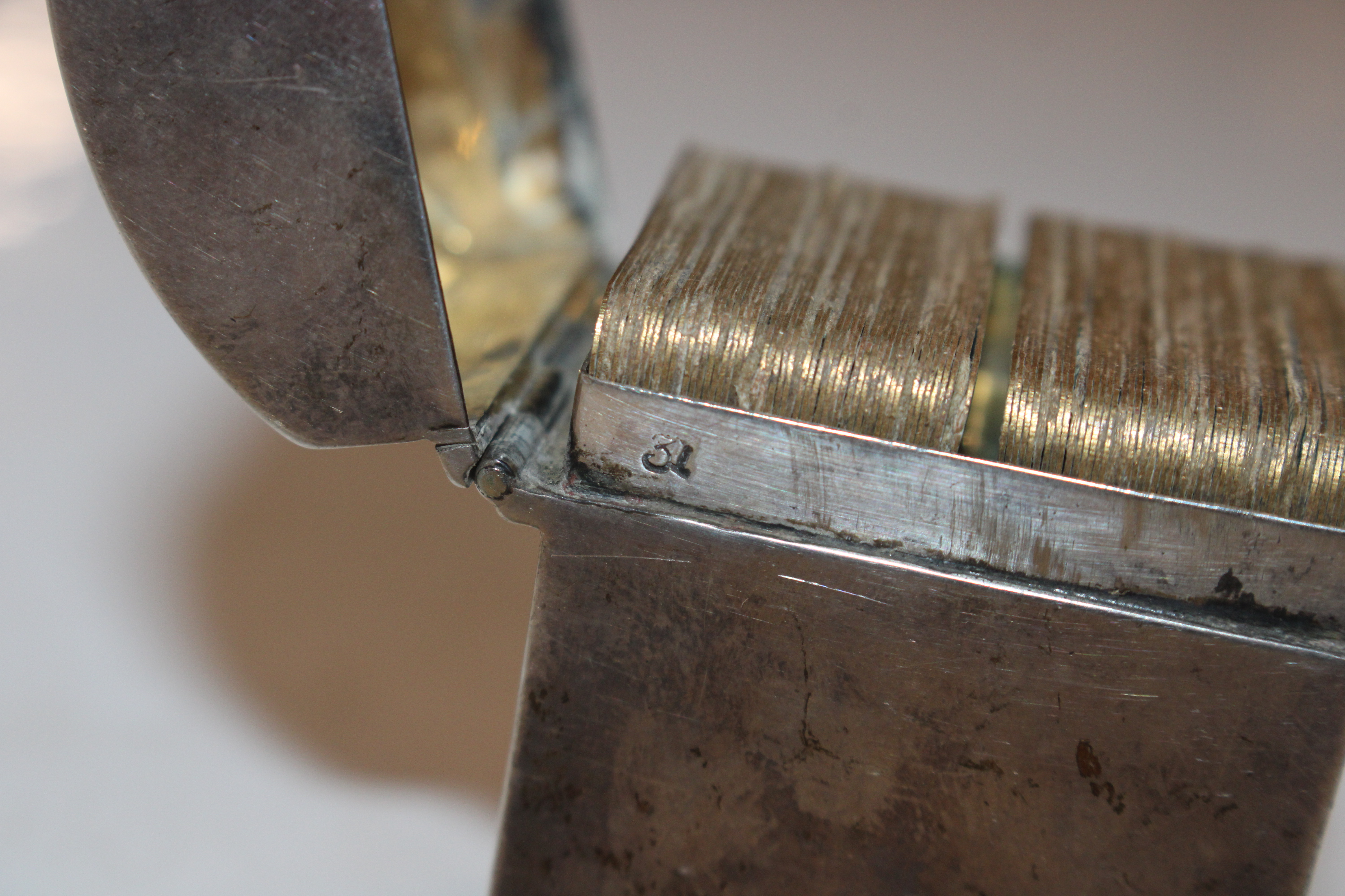 A silver cigarette case; and a dome topped silver - Image 10 of 11